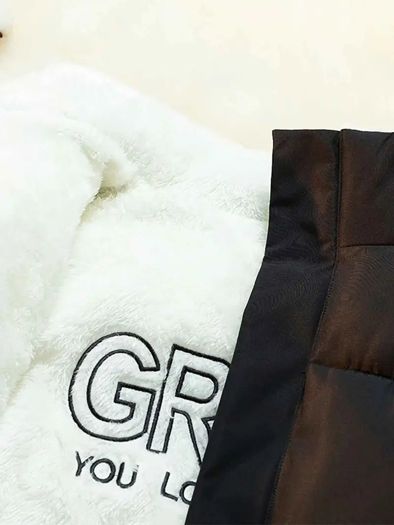 Black Reversible Unisex Faux-Fur Winter Coat