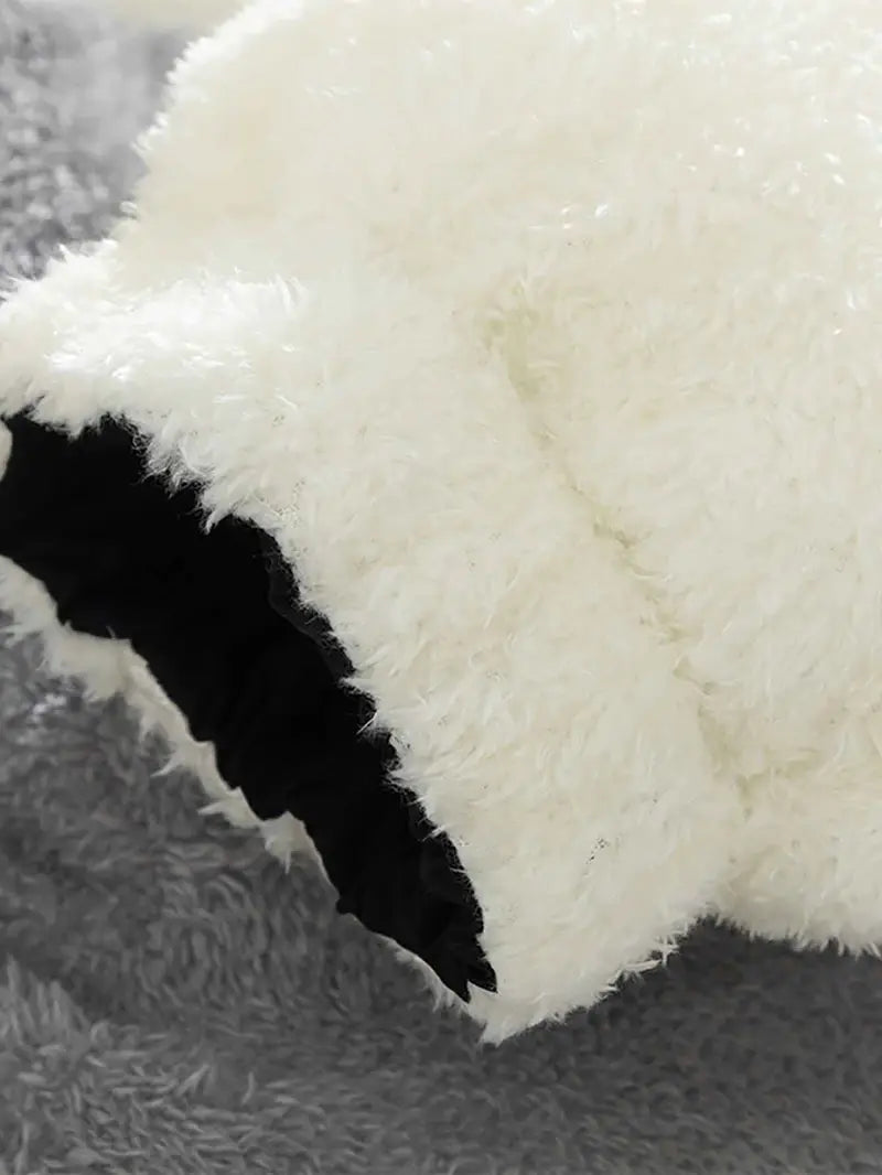 Black Reversible Unisex Faux-Fur Winter Coat