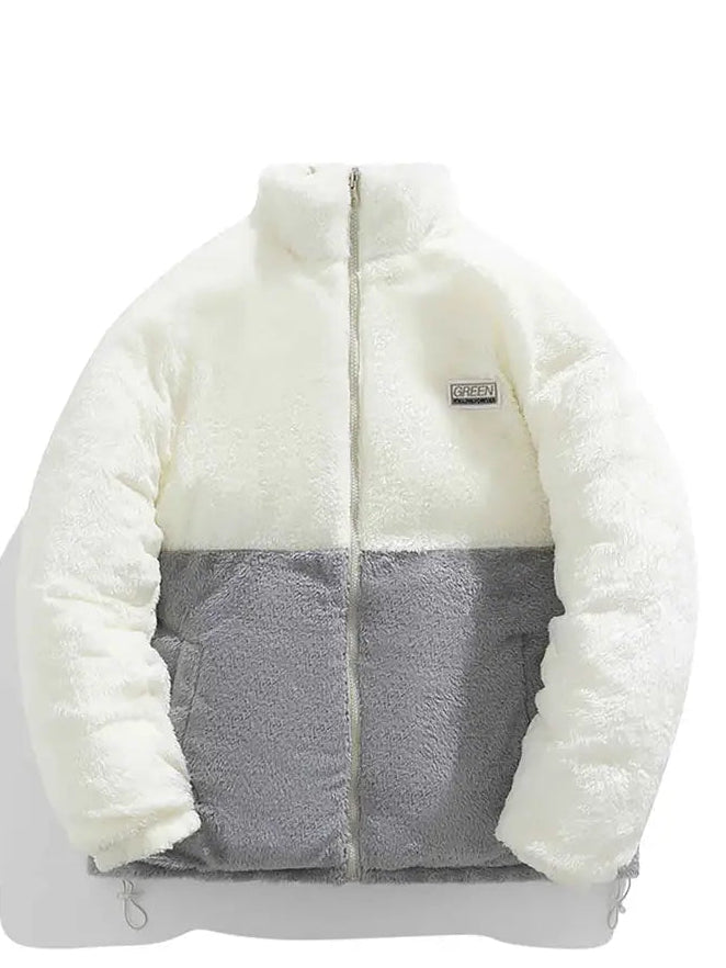 Cream Reversible Unisex Faux-Fur Winter Coat