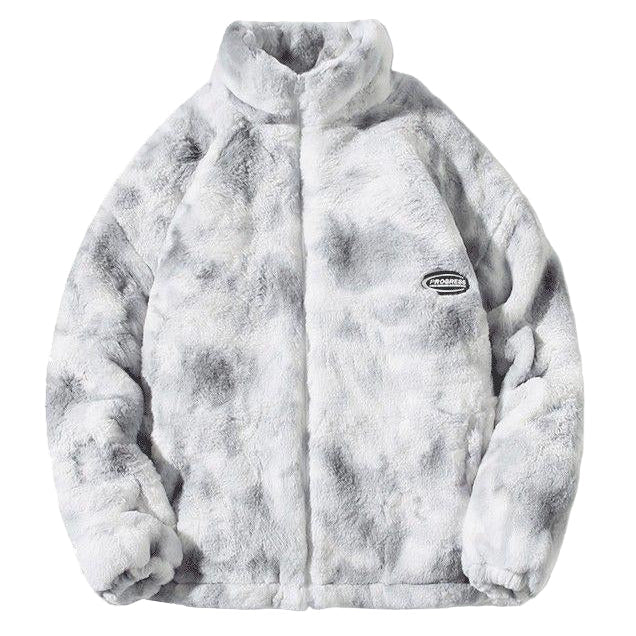 Light Grey Casual Zip Up Sherpa Jacket