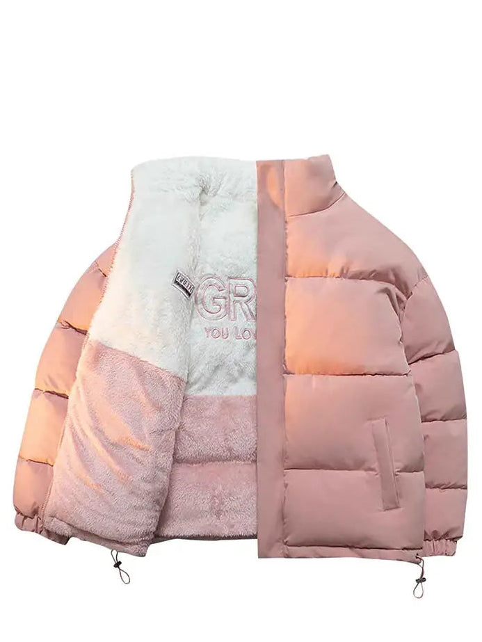 Apricot Reversible Unisex Faux-Fur Winter Coat