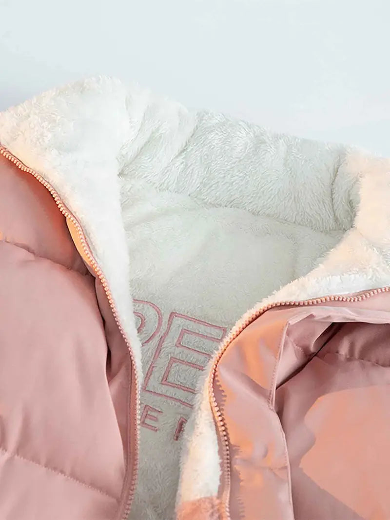 Apricot Reversible Unisex Faux-Fur Winter Coat