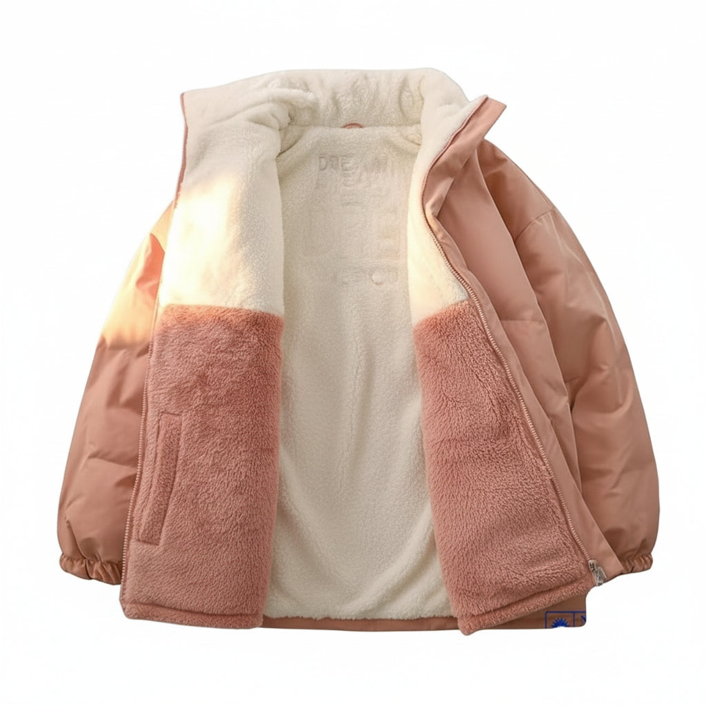 Pink Fleece Lined Coat