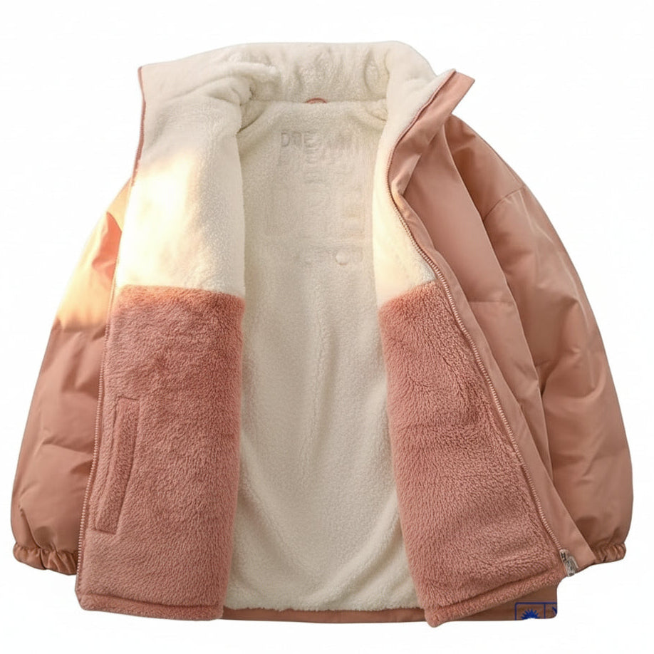 Apricot Reversible Unisex Faux-Fur Winter Coat